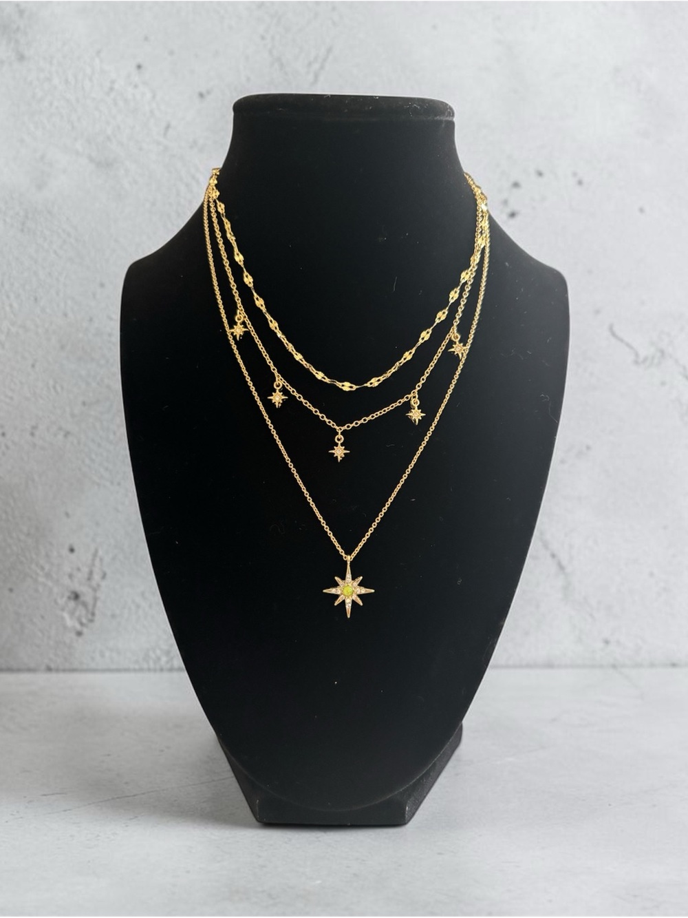 Gold Layered Starburst Necklace